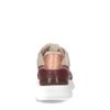 Cognacfarbene Veloursleder-Sneaker mit beigefarbenen Details