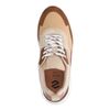 Cognacfarbene Veloursleder-Sneaker mit beigefarbenen Details