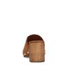 Cognacfarbene Veloursleder-Mules mit Holz-Absatz