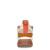 Cognacfarbene Veloursleder-Sneaker mit farbigen Details