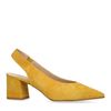 Gelbe Slingback-Pumps mit Blockabsatz