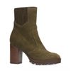 Dunkelgrüne Stiefeletten mit Blockabsatz
