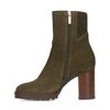 Dunkelgrüne Stiefeletten mit Blockabsatz