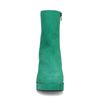 Grüne Veloursleder-Stiefeletten mit Blockabsatz
