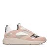 Rosa Veloursleder-Sneaker mit schwarzen Details