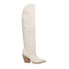 Offwhite Cowboystiefel aus Veloursleder