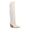 Offwhite Cowboystiefel aus Veloursleder