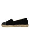 Schwarze Veloursleder-Espadrilles