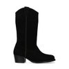 Schwarze Cowboystiefel aus Veloursleder