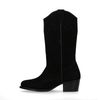 Schwarze Cowboystiefel aus Veloursleder