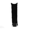 Schwarze Cowboystiefel aus Veloursleder