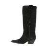 Schwarze Western Boots aus Veloursleder