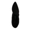 Schwarze Veloursleder-Stiefeletten mit Umschlag