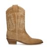 Taupefarbene Cowboystiefel aus Veloursleder