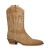Taupefarbene Cowboystiefel aus Veloursleder