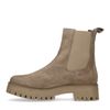 Taupefarbene Chelsea Boots aus Veloursleder