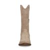 Taupefarbene Western Boots aus Veloursleder