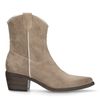 Taupefarbene Western Boots aus Veloursleder