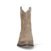 Taupefarbene Western Boots aus Veloursleder