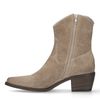 Taupefarbene Western Boots aus Veloursleder