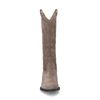 Taupefarbene Western Boots aus Veloursleder