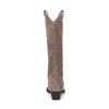 Taupefarbene Western Boots aus Veloursleder