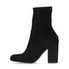 Schwarze Stiefeletten aus Velourslederimitat