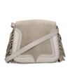 Sac bandoulière en cuir avec franges - beige