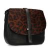 Sac bandoulière avec finition poil de poney - noir