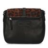 Sac bandoulière avec finition poil de poney - noir