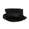 Sac bandoulière avec finition poil de poney - noir