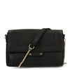 Sac à bandoulière en cuir avec boucles dorées - noir