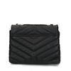 Sac bandoulière en cuir avec détails matelassés - noir
