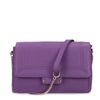 Sac à bandoulière en cuir avec bandoulière dorée - violet