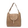 Sac à main en daim avec détails dorés - beige