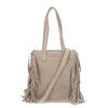 Sac à bandoulière en daim à franges - beige