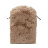 Petit sac bandoulière fausse fourrure - taupe