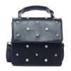 Sac bandoulière avec perles - noir