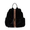 Sac à dos avec fausse fourrure - noir