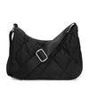 Sac bandoulière matelassé avec surpiqûres décoratives carreaux - noir