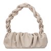 Beigefarbene Schultertasche mit Flecht-Detail