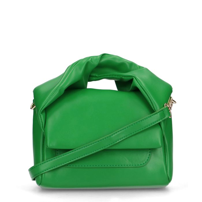 Grüne Handtasche mit gedrehtem Henkel