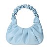 Blaue Handtasche mit Falten-Details