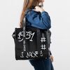 Schwarzer Shopper mit Schriftzug