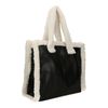 Schwarzer Shopper mit Teddy-Details