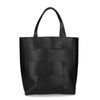 Schwarzer Shopper mit Flecht-Details