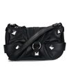 Schwarze Handtasche mit silberfarbenen Nieten