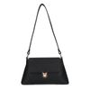 Schwarze Schultertasche mit goldfarbenen Details