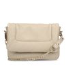 Beigefarbene Schultertasche aus Leder