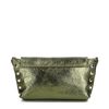 Grüne Metallic-Umhängetasche mit goldfarbener Kette